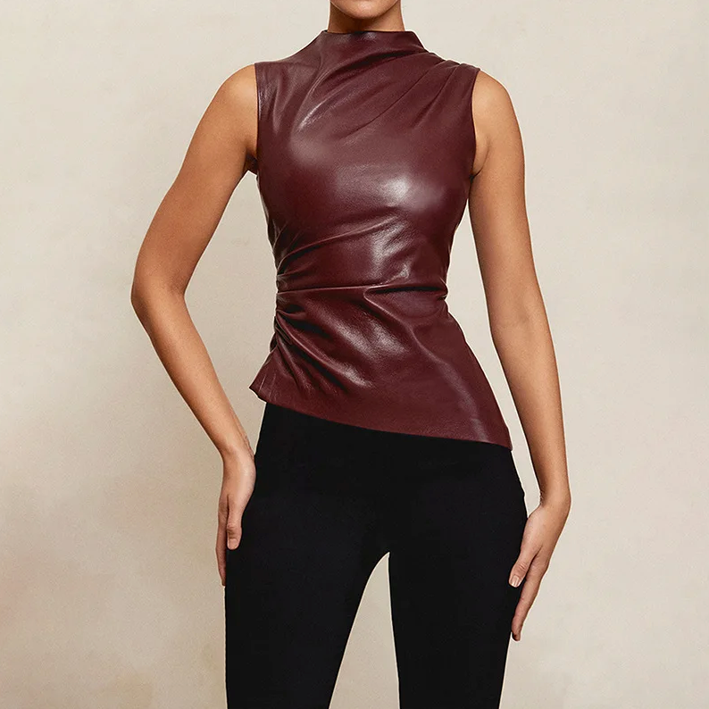 Serena | Faux Leather Top